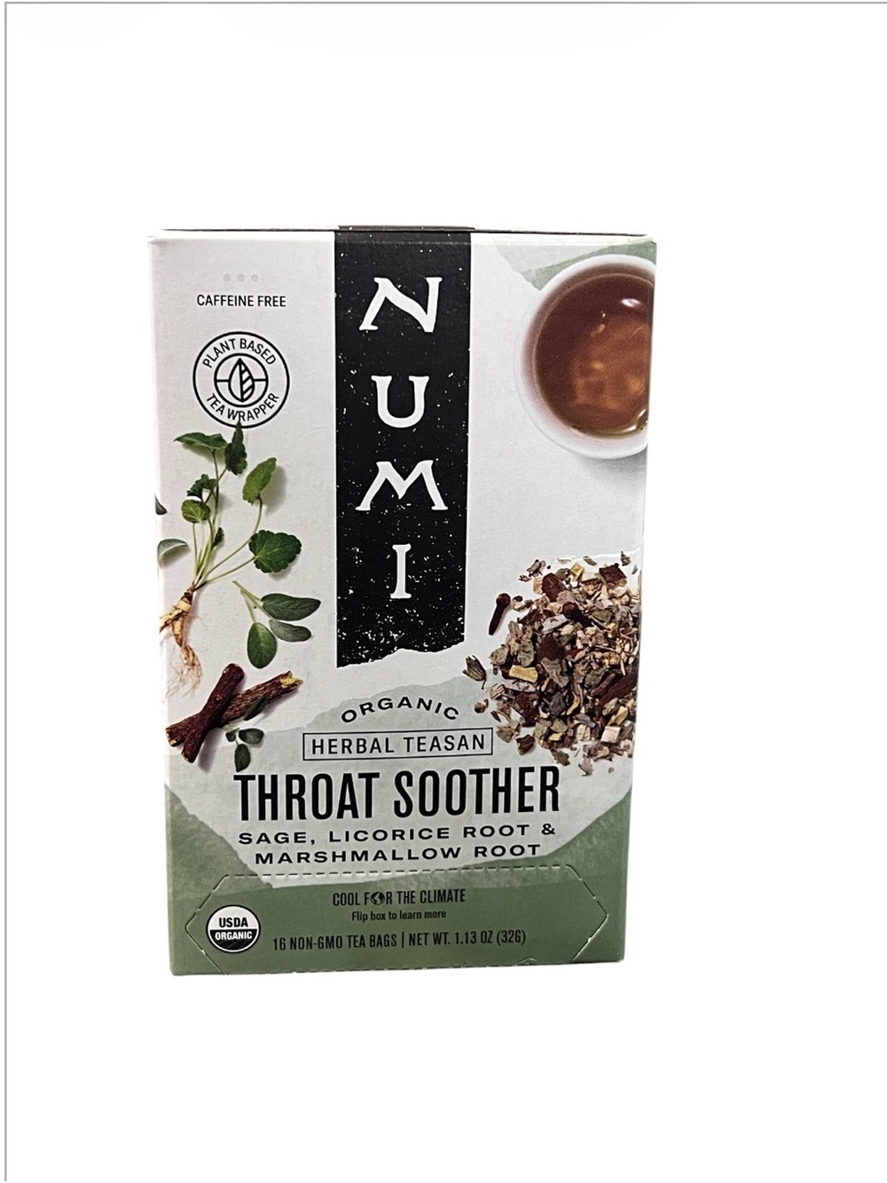 Numi Organic Throat Soother Herbal Tea - Green tea 16 tea bags